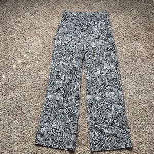 Kim Rogers petite small black and white paisley bolero pants elastic waist   PS
